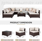 UPHA 9 Pieces Patio Furniture Sets, Wicker Outdoor Sectional Sofa Couch - Image 2