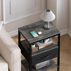 SUPERJARE Nightstand with Charging Station, Bed Side Table with Adjustable - Image 8