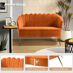 HULALA HOME Modern Velvet Loveseat Sofa - Image 4