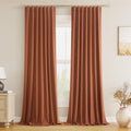 Terracotta 100% Blackout Curtains 96 Inch Length 2 Panels Set Fall Curtains by Guken