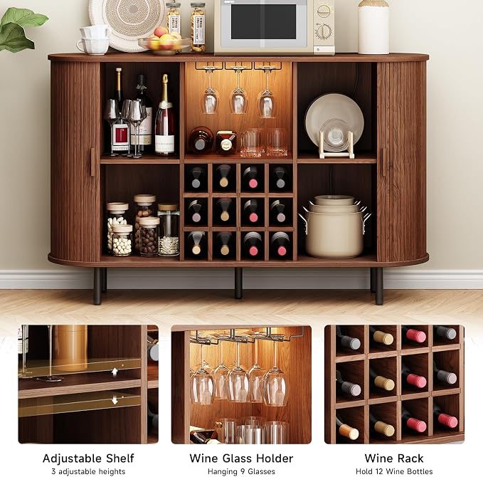 ONBRILL 55" Wine Bar Cabinet - Image 4
