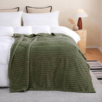 Olive Green Fleece Throw Blanket 60”×80” - Image 4
