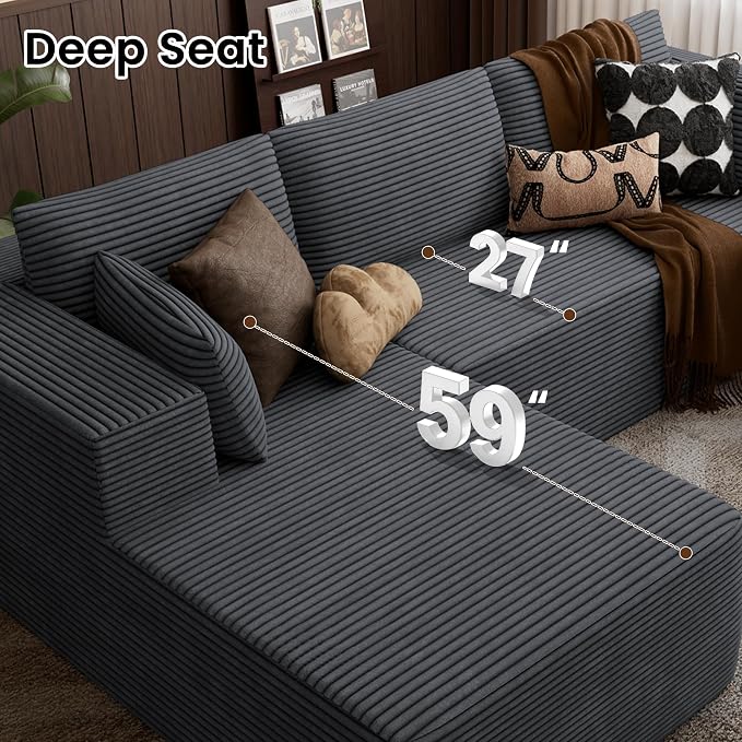 106" Cloud Sectional Boneless Couches - Image 5