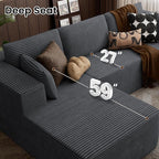 106" Cloud Sectional Boneless Couches - Image 8