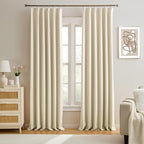Large Pletaed Curtains 126 Inches Long, Extra Length Burg Heat&Cold Blocking by KEQIAOSUOCAI