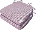 AAAAAcessories D-Shaped Chair Cushions, Machine-Washable Cover, Pinstripe Red by AAAAAcessories