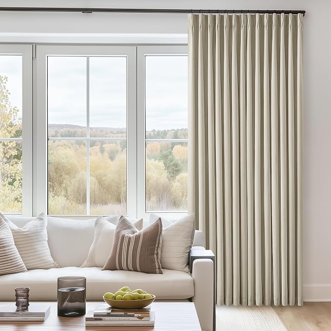 Burlywood Birch 100% Blackout Pinch Pleated Linen Curtains 105 Inches Long | - Image 8