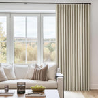 Burlywood Birch Black Out Pleated Linen Curtains 102 Inches Long 2 Panels | 2 - Image 8