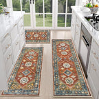 HEBE Boho Kitchen Rugs Set of 3, Non Slip Washable Kitchen Mats - Image 7