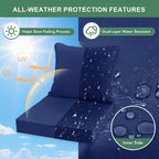 Summsun Outdoor Chair Cushions Set of 4, Waterproof Backrest and Deep Seat - Image 3