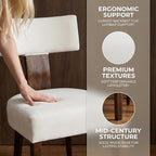 HNY Set of 6 Mid Century Modern Dining Chairs, Farmhouse Velvet Upholstered - Image 6