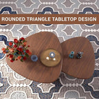 Honyee Nesting Coffee Table Set of 2, Modern Walnut Wood Veneer Coffee Table - Image 5