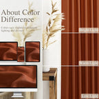 Terracotta Linen Curtains 84 Inches Long 2 Panel Set Back Tab Boho Rustic - Image 3