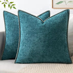 MIULEE Decorative Couch Throw Pillow Covers 16x16 Inch Dark Teal 2 Pack | by MIULEE