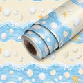 HOMETITUTE Starfish and Seashell Pattern Wallpaper Peel and Stick Self Adhesive by HOMETITUTE