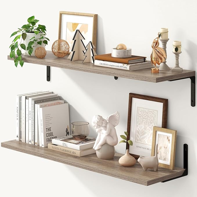 Fun Memories Deep Floating Shelves, 36W x 8D Floating Shelves Set of 2 by FunMemories