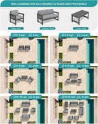 SERWALL 8 Pieces HDPE Outdoor Conversation Sofa Set - Image 9