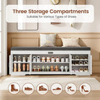 UPOSOJA 60“ Farmhouse Shoe Storage Bench - Image 4