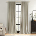 Extra Long 100% Blackout Linen Curtains by Guken