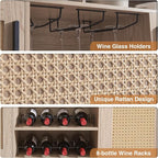 Alaxgumrol Coffee Bar Cabinet, Rattan Buffet Sideboard Cabinets - Image 4