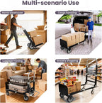 3-in-1 Folding Hand Trucks, 600Lbs Convertible Hand Truck Dolly, Heavy Duty - Image 5