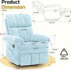 Korser Recliner Chair, Swivel Rocker Recliner Chair - Image 2