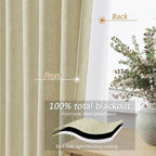 Extra Long 100% Blackout Linen Curtains - Image 4