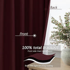 100% Blackout Curtains 63 Inch Length 2 Panels Set - Image 4