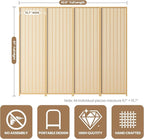 4 Panel Room Divider and Extra Wide Folding Privacy Screen, Bamboo Room Divider - Image 2