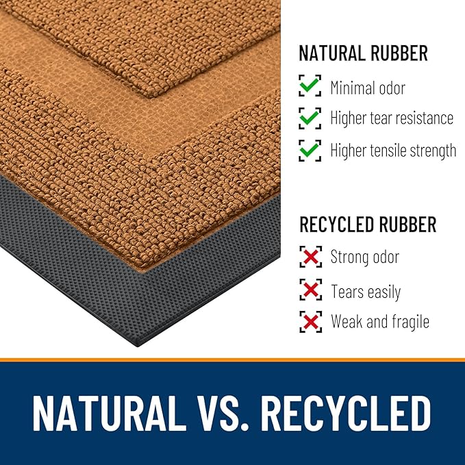 OLANLY Half Circle Front Door Mat Outside 35x23 All-Season Rubber Doormat | - Image 3
