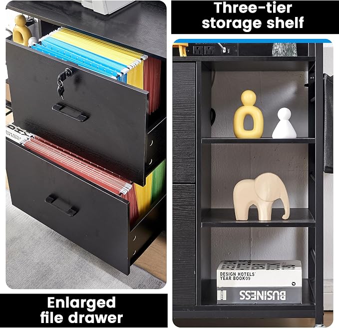 45" File Cabinet for Home Office, Mobile Office Storage Cabinet - Image 3