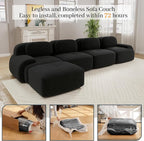 Boneless Sectional Couch, No Assembly Required, 152.7” L Shaped Modular Cloud - Image 9