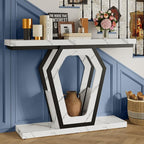 FUSUNBAO 47.3" Console Table, Openwork Bracket Sofa Table, Wood Narrow Entryway by FUSUNBAO