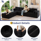 MAXYOYO 132" U Shaped Modular Sectional Sofa - Image 7