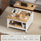 FABATO Lift Top Coffee Table, 31.5" Farmhouse Coffee Tables - Image 7