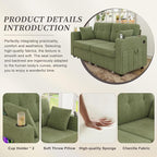 67" Small Loveseat Couch with Storage, USB Charging and Cup Holder, Space - Image 6
