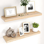 fuqing 30 Inch Floating Shelves | Natural Wood Wall Shelves Set of 2 | 30" W x by Fuqing