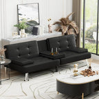 Homall Futon Sofa Bed, Leather Futon Couch - Image 2