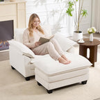 Oversized Accent Chair with Ottoman Set of 2, Upholstered Armchair with Extra - Image 6