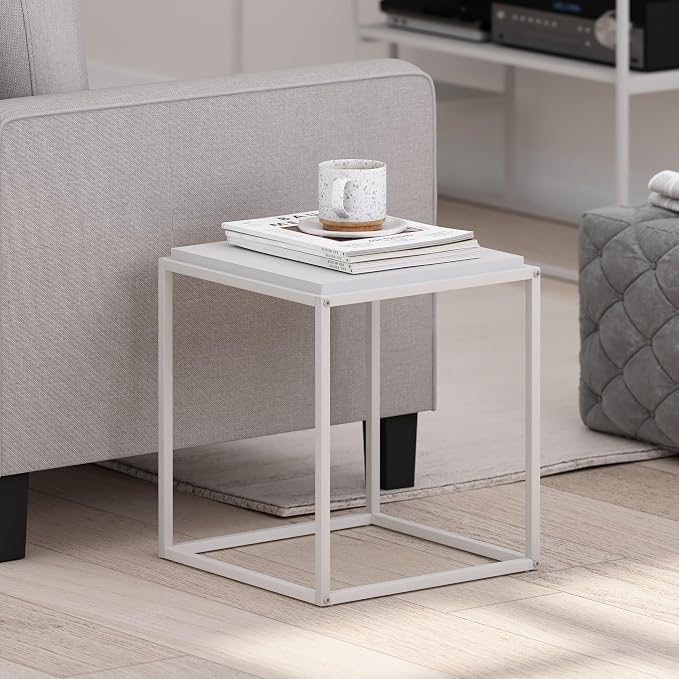 Furinno Moretti Side Table, 1-Tier Stackable Metal Frame End Table, Night Stand - Image 2