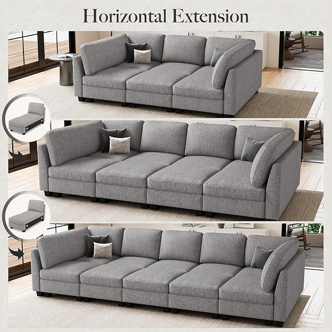 Belffin Modular Sectional Sleeper Sofa Bed - Image 4
