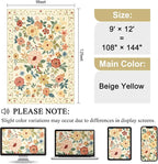 DUKINO 9x12 Area Rug for Living Room, Washable Rug Non Slip, Low Pile, Floral - Image 2