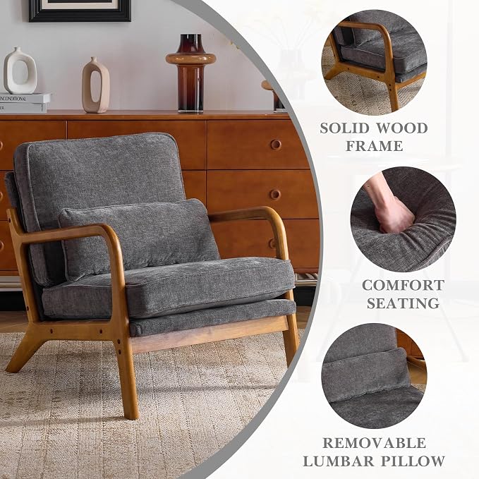 Karl home Mid Century Modern Accent Chair - Image 4