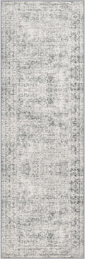 2x5 Washable Runner Rug：Modern Abstract Soft Carpet Black Grey | by FXRHLP