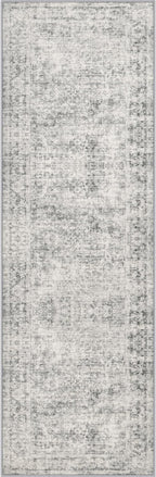 2x5 Washable Runner Rug：Modern Abstract Soft Carpet Black Grey | by FXRHLP