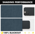 MIULEE 100% Blackout Linen Curtains 42 x 90 Inch Navy Blue 2 Panels | Thermal - Image 7