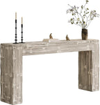 Solid Wood Console Table, 63-Inch Farmhouse Sofa Table Behind Couch - Image 8