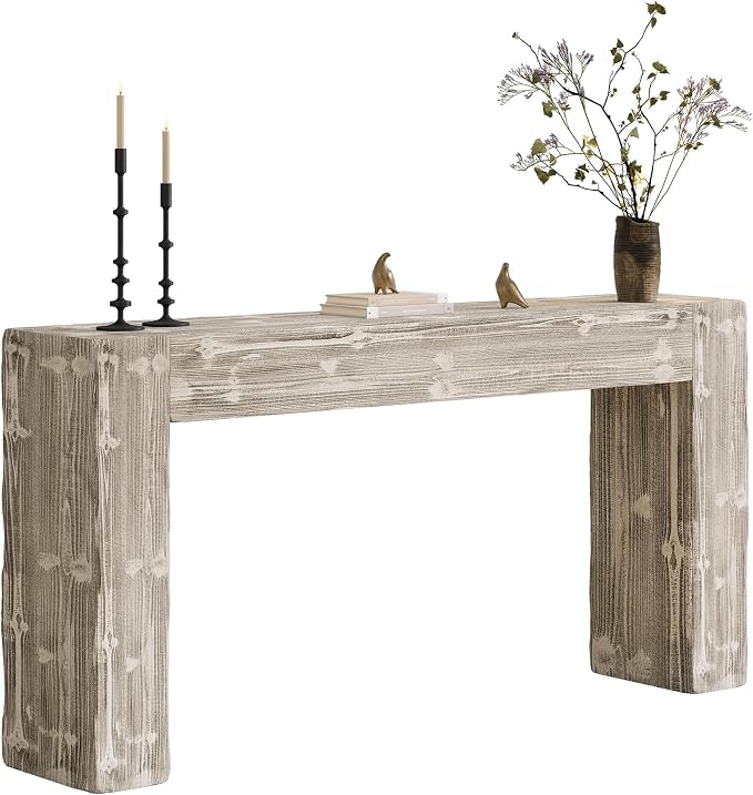 Solid Wood Console Table, 63-Inch Farmhouse Sofa Table Behind Couch - Image 8