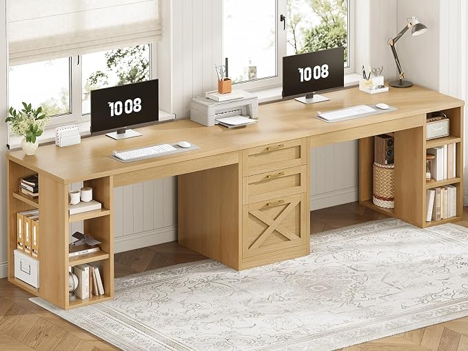 SEDETA Farmhouse 96.5" Computer Desk - Image 7
