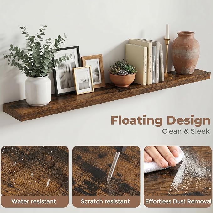 FLYJOE Floating Shelves for Wall, 72 Inch Floating Shelves Set of 2, Kitchen - Image 4
